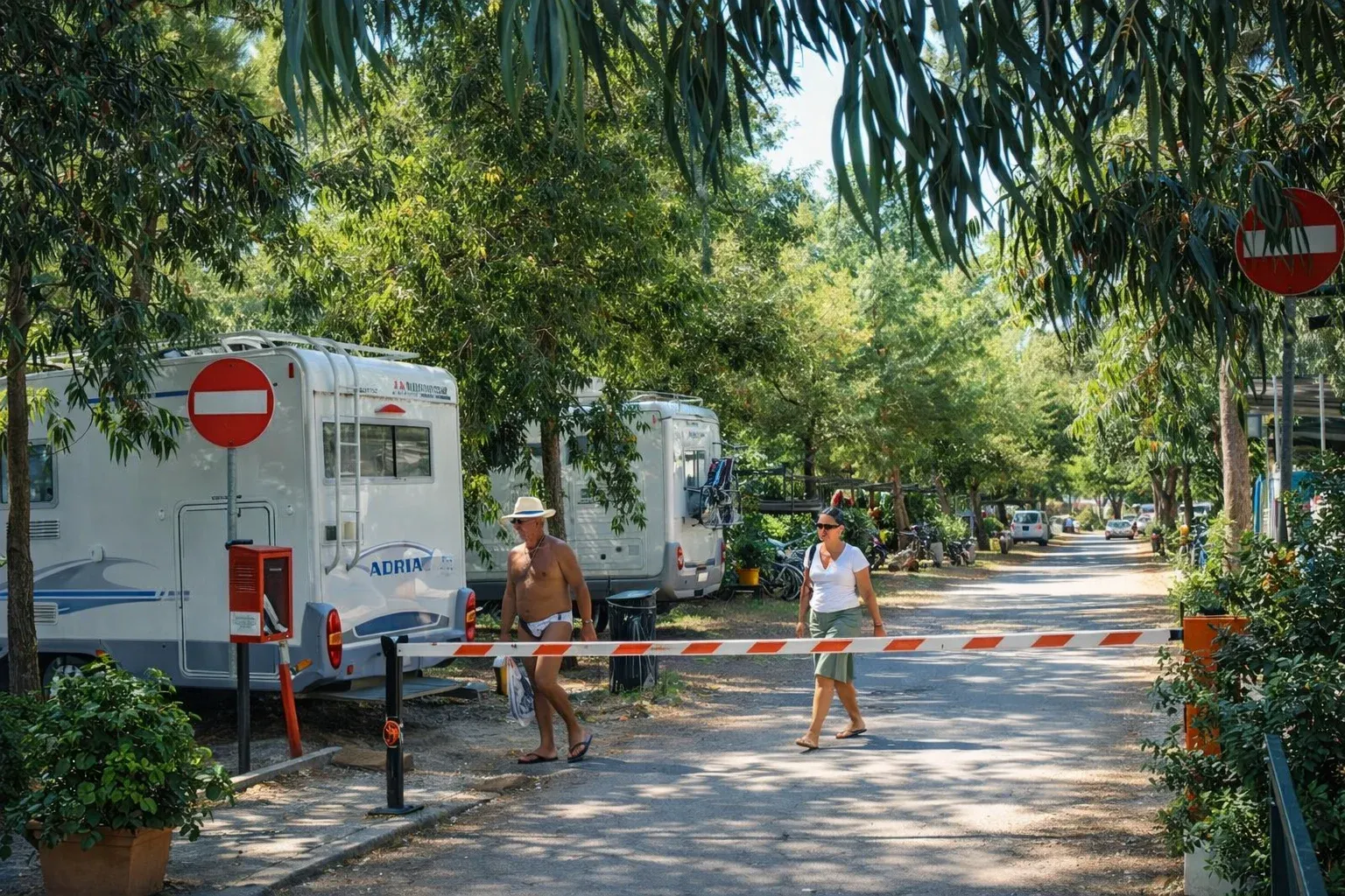 Area camper del campeggio Vieste Marina vicino al mare del Gargano