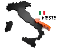 Posizione di Vieste nel Parco Nazionale del Gargano sulla mappa dell'Italia