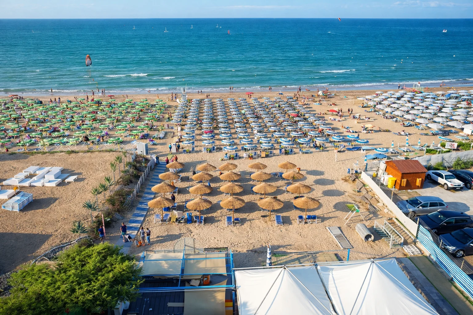 Spiaggia attrezzata di Vieste vicino al Camping Village Vieste Marina